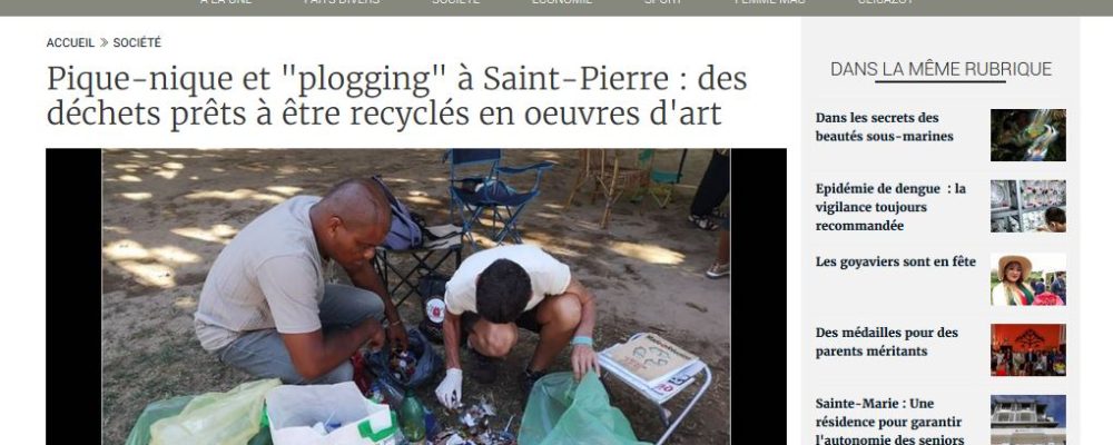 [ Clicanoo] Pique-nique et « plogging » à Saint-Pierre : des déchets prêts à être recyclés en oeuvres d’art