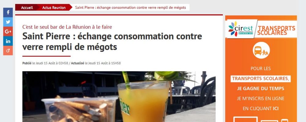 [ ImazPress] Saint Pierre : échange consommation contre verre rempli de mégots