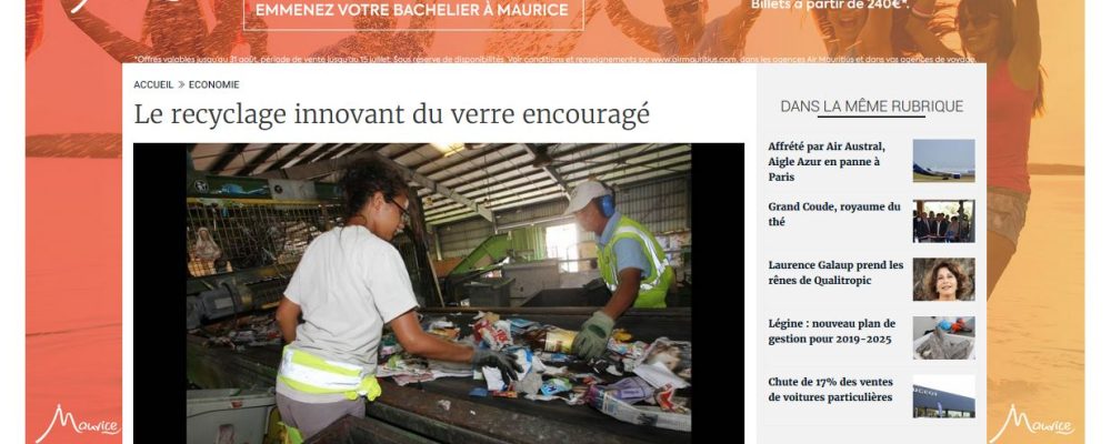 [ Clicanoo] Le recyclage innovant du verre encouragé