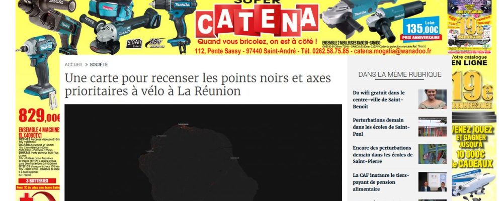 [ Clicanoo ] Une carte pour recenser les points noirs et axes prioritaires à vélo à La Réunion